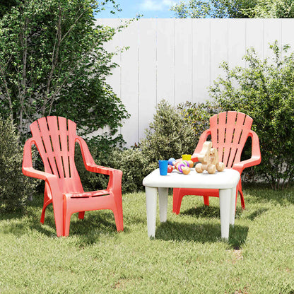 vidaXL Chaises de jardin pour enfants 2 pcs Rouge 37x34x44 cm PP aspect bois