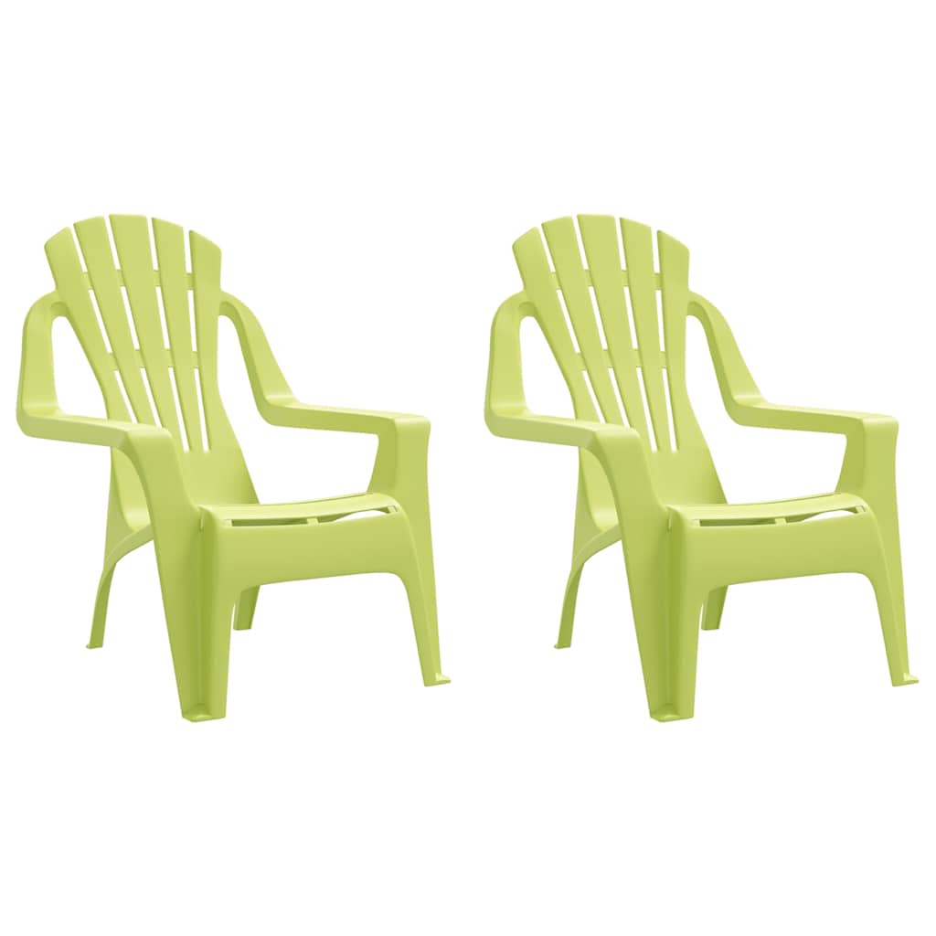 vidaXL Chaises de jardin pour enfants 2 pcs Vert 37x34x44 cm PP aspect bois
