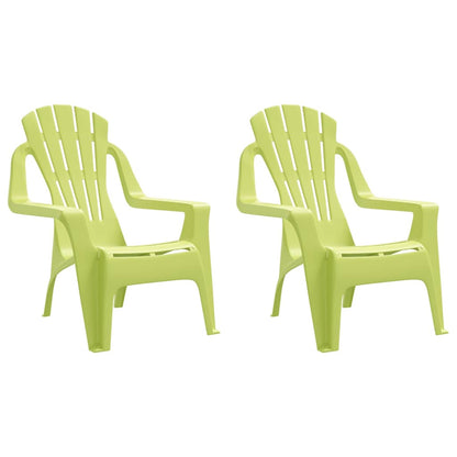 vidaXL Chaises de jardin pour enfants 2 pcs Vert 37x34x44 cm PP aspect bois