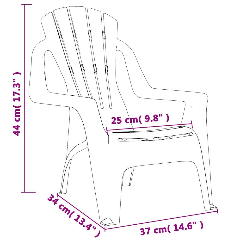 vidaXL Chaises de jardin pour enfants 2 pcs Vert 37x34x44 cm PP aspect bois