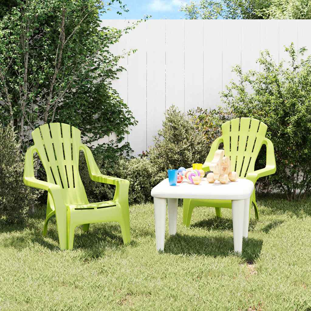 vidaXL Chaises de jardin pour enfants 2 pcs Vert 37x34x44 cm PP aspect bois