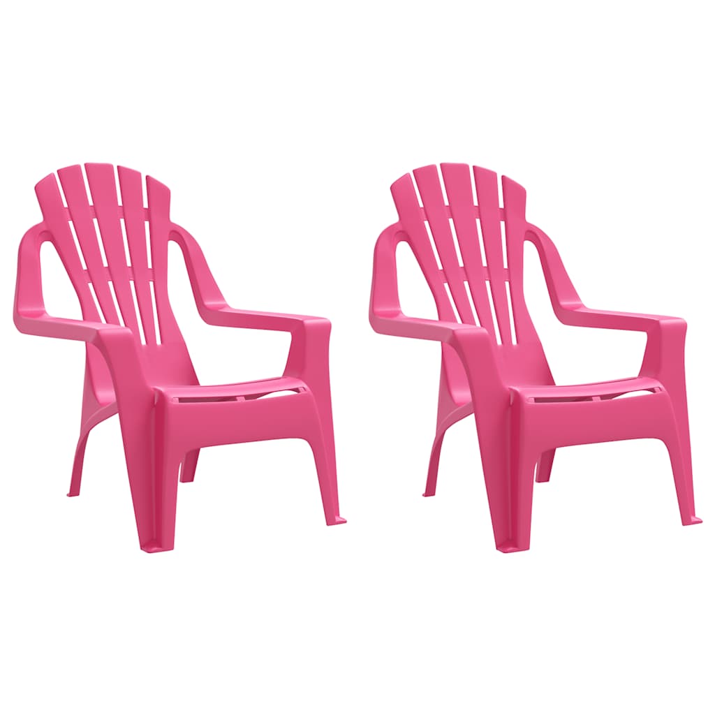 vidaXL Chaises de jardin pour enfants 2 pcs Rose 37x34x44 cm PP aspect bois