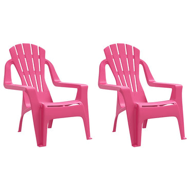 vidaXL Chaises de jardin pour enfants 2 pcs Rose 37x34x44 cm PP aspect bois