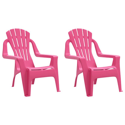 vidaXL Chaises de jardin pour enfants 2 pcs Rose 37x34x44 cm PP aspect bois