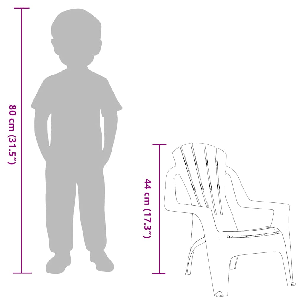 vidaXL Chaises de jardin pour enfants 2 pcs Rose 37x34x44 cm PP aspect bois
