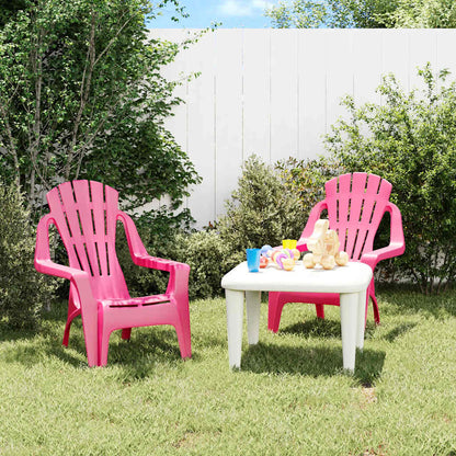 vidaXL Chaises de jardin pour enfants 2 pcs Rose 37x34x44 cm PP aspect bois