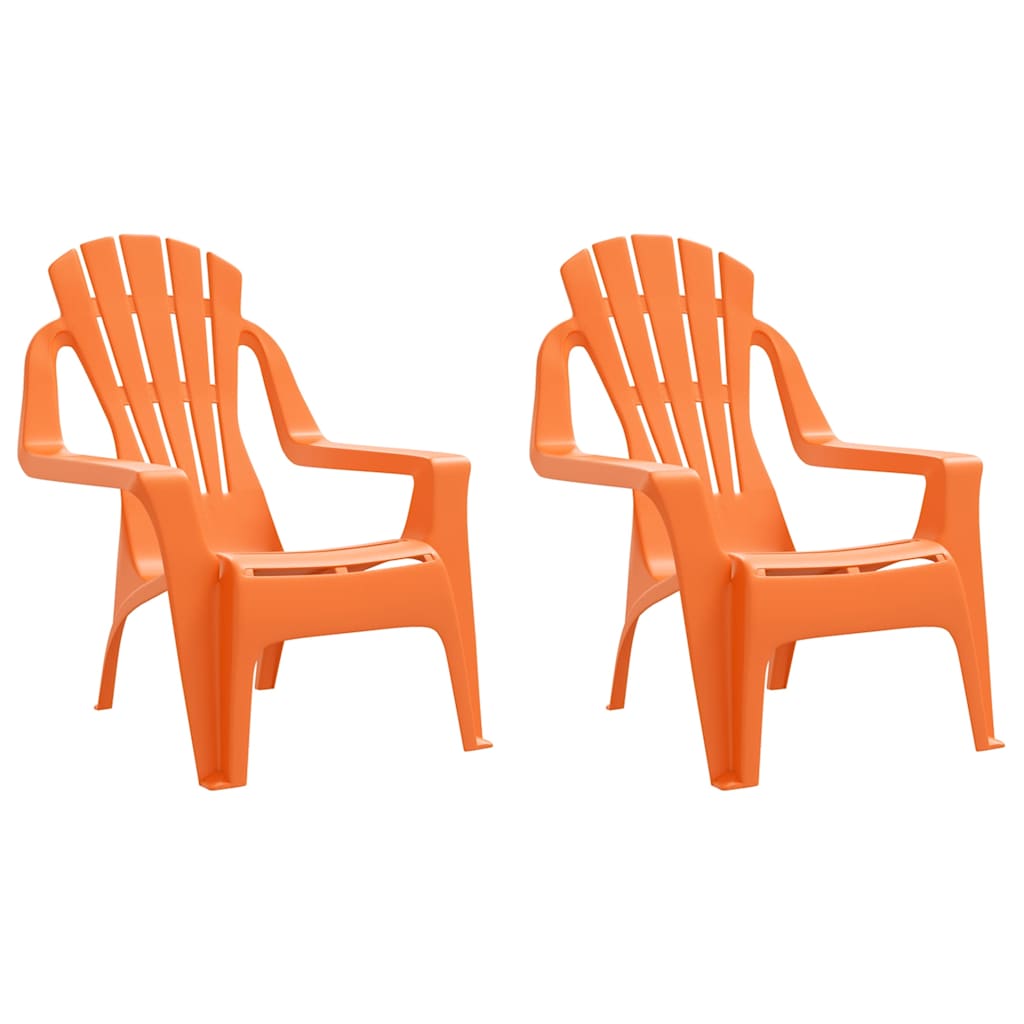 vidaXL Chaises de jardin pour enfants 2 pcs Orange 37x34x44 cm PP aspect bois