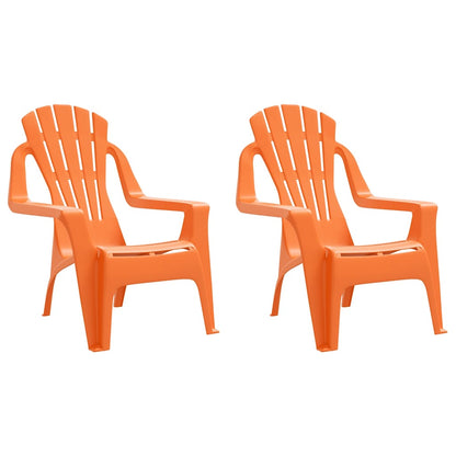 vidaXL Chaises de jardin pour enfants 2 pcs Orange 37x34x44 cm PP aspect bois
