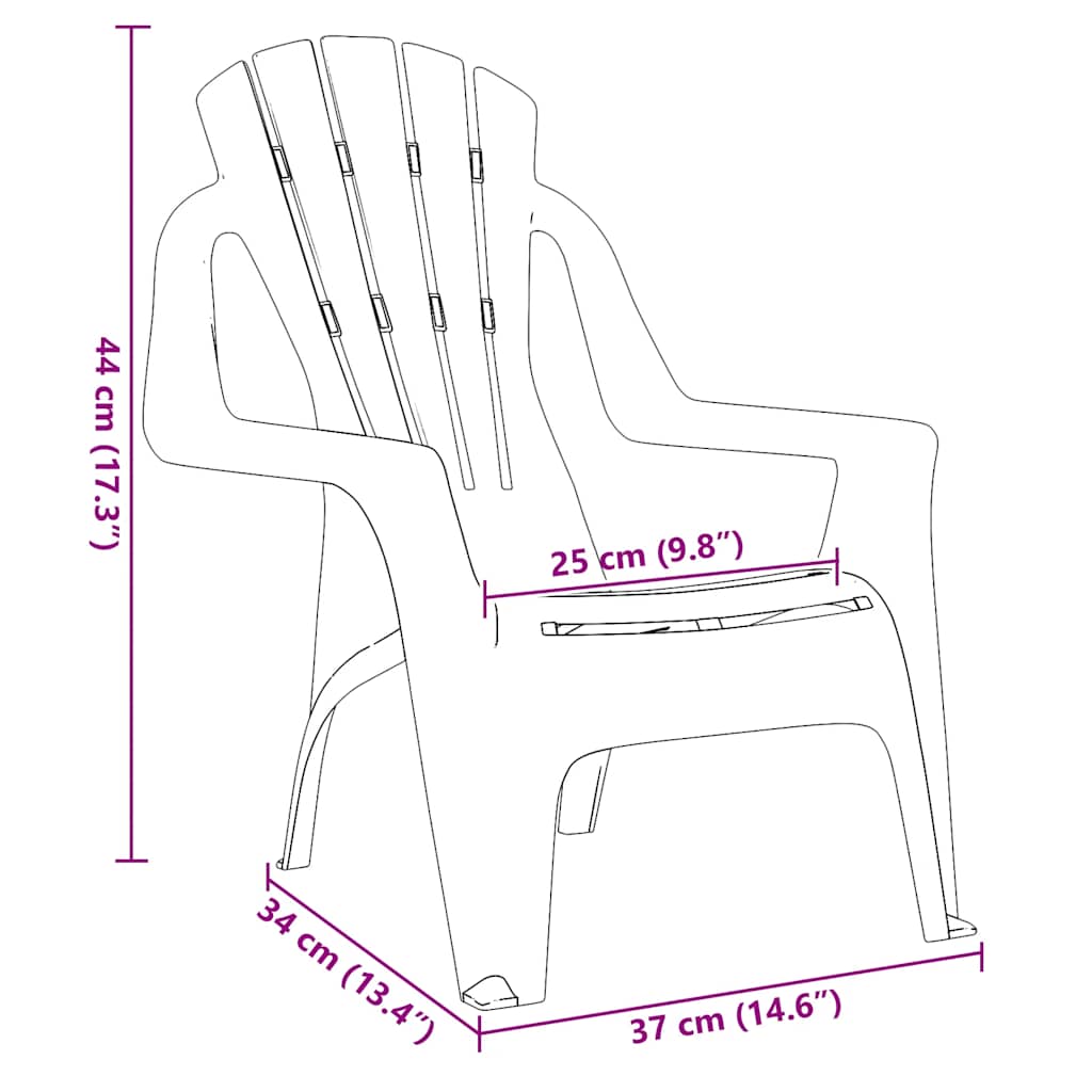 vidaXL Chaises de jardin pour enfants 2 pcs Orange 37x34x44 cm PP aspect bois