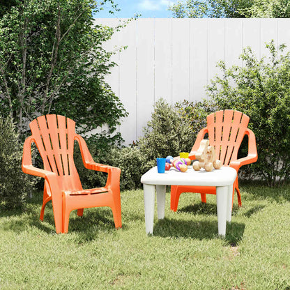 vidaXL Chaises de jardin pour enfants 2 pcs Orange 37x34x44 cm PP aspect bois