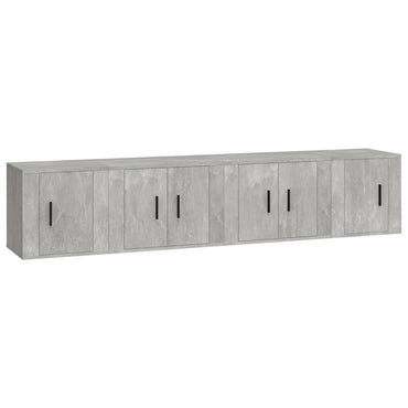 vidaXL 4-tlg. TV-Schrank-Set Betongrau Holzwerkstoff