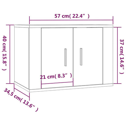 vidaXL 4-tlg. TV-Schrank-Set Betongrau Holzwerkstoff
