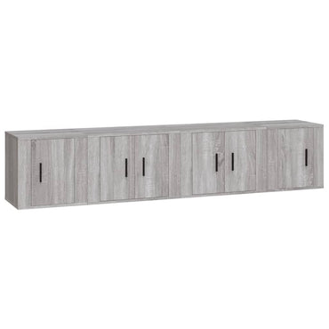 vidaXL Meuble TV, 4 pcs, Gris sonoma, Bois d'ingénierie