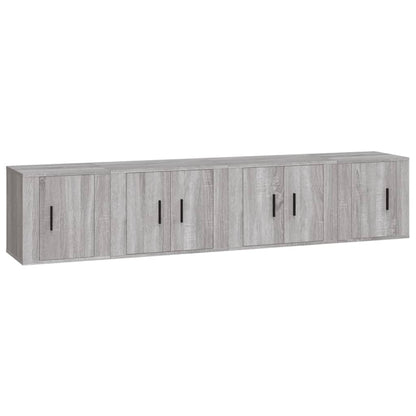 vidaXL Meuble TV, 4 pcs, Gris sonoma, Bois d'ingénierie
