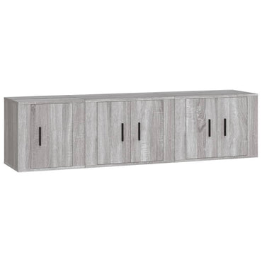 vidaXL Meuble TV 3 pcs Gris Sonoma Aggloméré