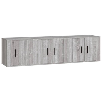 vidaXL Meuble TV 3 pcs Gris Sonoma Aggloméré
