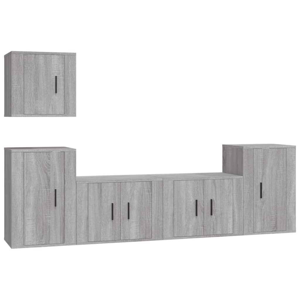 vidaXL Ensemble de meubles TV 5 pcs Gris sonoma Aggloméré