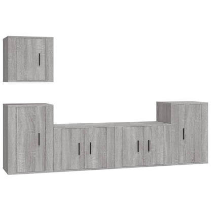 vidaXL Ensemble de meubles TV 5 pcs Gris sonoma Aggloméré