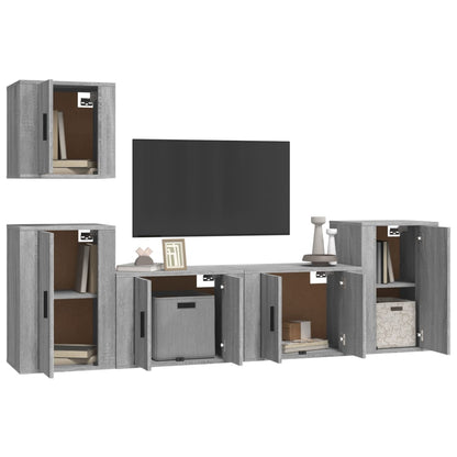 vidaXL Ensemble de meubles TV 5 pcs Gris sonoma Aggloméré