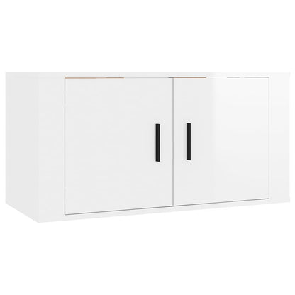vidaXL 4-tlg. TV-Schrank-Set Hochglanz-Weiß Holzwerkstoff