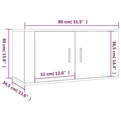 vidaXL 3-tlg. TV-Schrank-Set Betongrau Holzwerkstoff