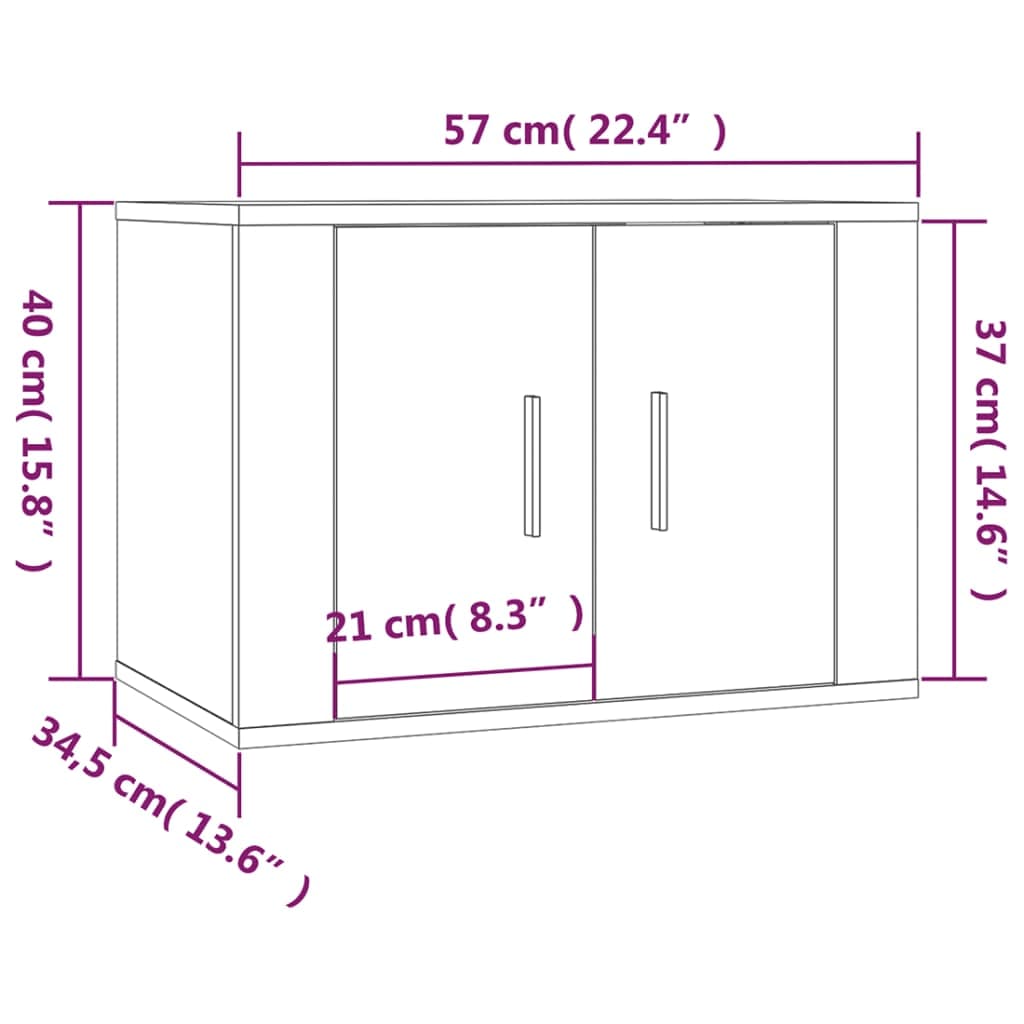 vidaXL 4-tlg. TV-Schrank-Set Weiß Holzwerkstoff