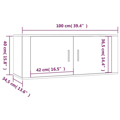 vidaXL 4-tlg. TV-Schrank-Set Weiß Holzwerkstoff
