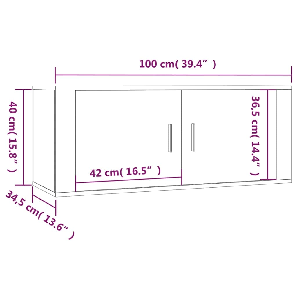 vidaXL 4-tlg. TV-Schrank-Set Räuchereiche Holzwerkstoff