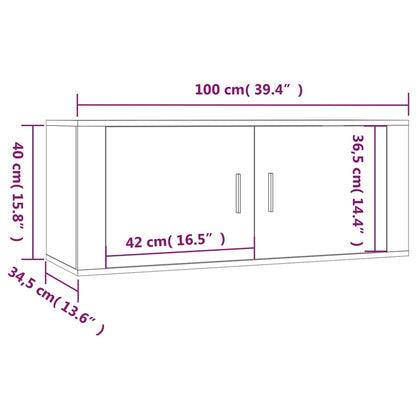 vidaXL 4-tlg. TV-Schrank-Set Weiß Holzwerkstoff