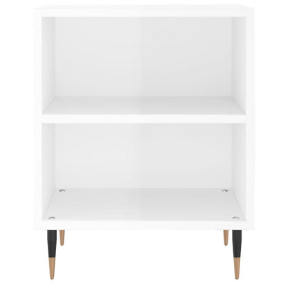 vidaXL Table de chevet blanc brillant 40x30x50 cm Aggloméré