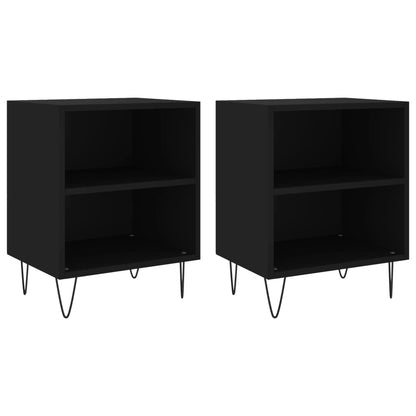 vidaXL Tables de chevet 2 pcs Noir 40x30x50 cm Bois d'ingénierie
