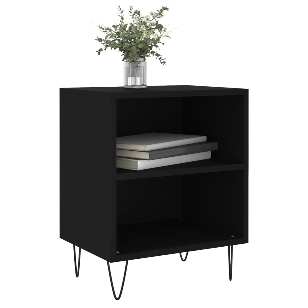 vidaXL Tables de chevet 2 pcs Noir 40x30x50 cm Bois d'ingénierie