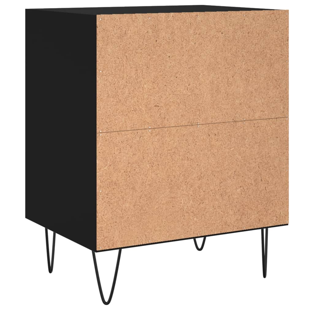 vidaXL Tables de chevet 2 pcs Noir 40x30x50 cm Bois d'ingénierie