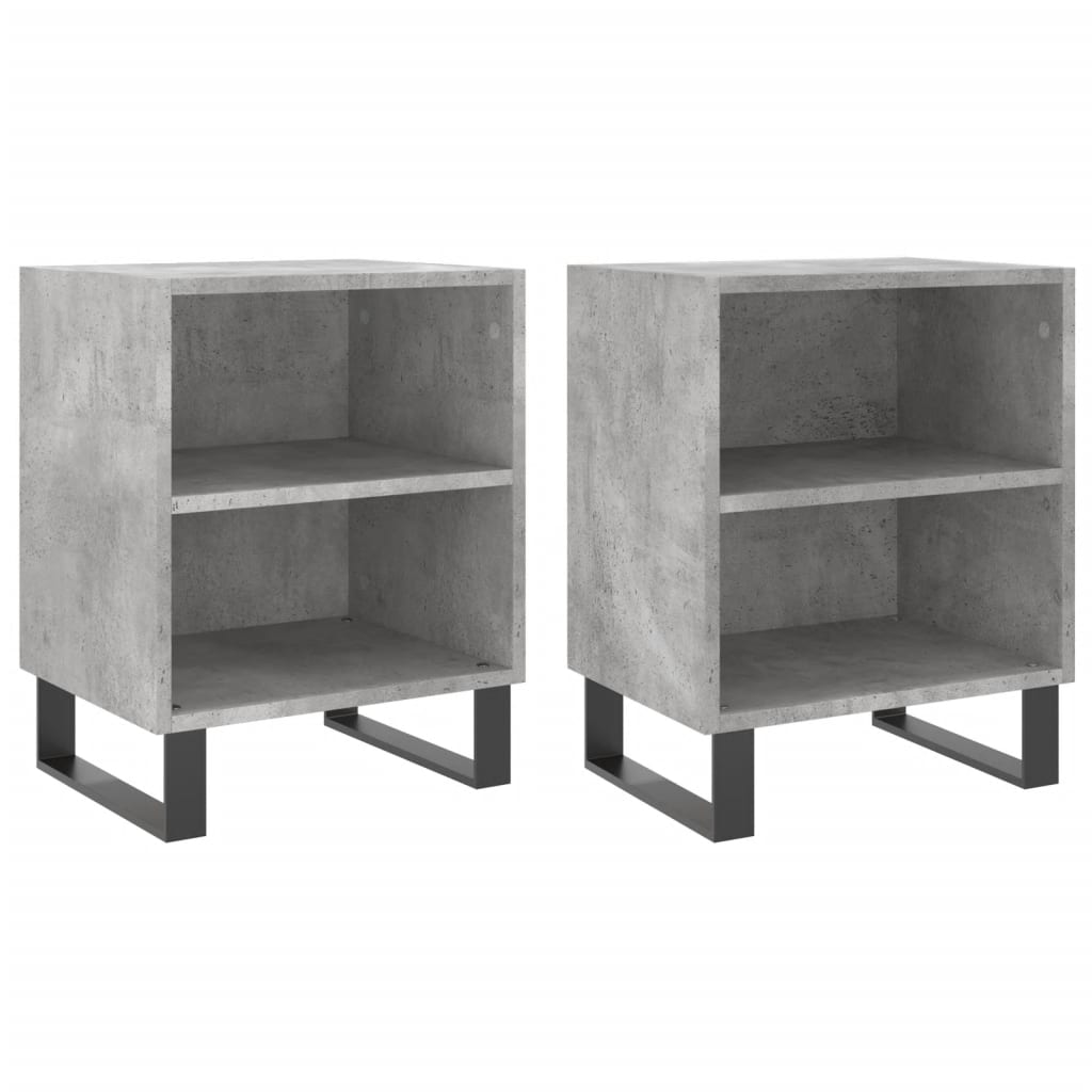 vidaXL Tables de chevet 2 pcs Gris béton 40x30x50 cm Bois d'ingénierie