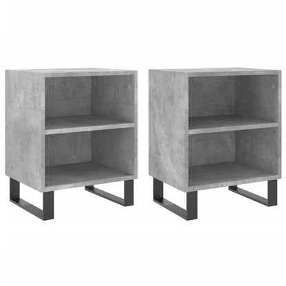 vidaXL Tables de chevet 2 pcs Gris béton 40x30x50 cm Bois d'ingénierie