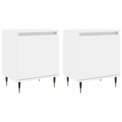 Nachttische 2 Stk. Weiß 40x30x50 cm Holzwerkstoff