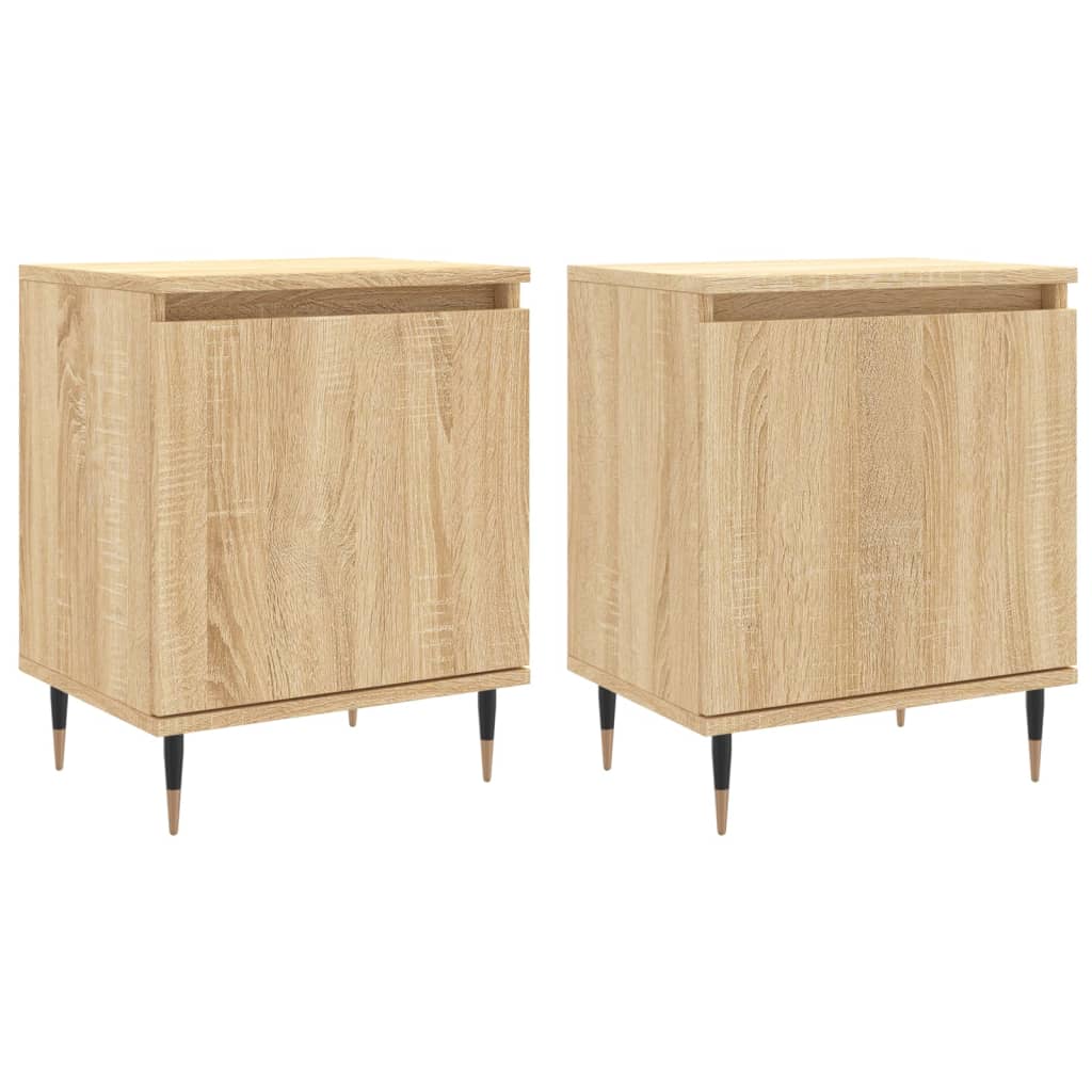 vidaXL Nachttische 2 Stk. Sonoma-Eiche 40x30x50 cm Holzwerkstoff