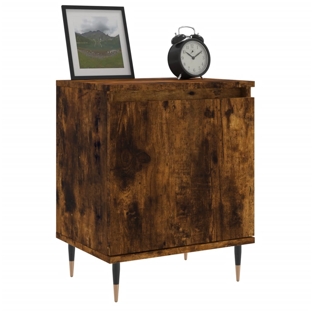 vidaXL Nachttische 2 Stk. Räuchereiche 40x30x50 cm Holzwerkstoff