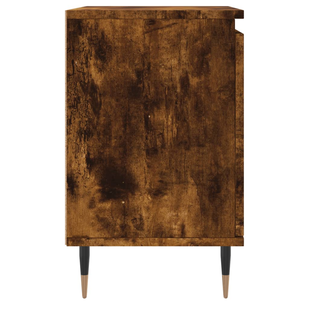 vidaXL Nachttische 2 Stk. Räuchereiche 40x30x50 cm Holzwerkstoff