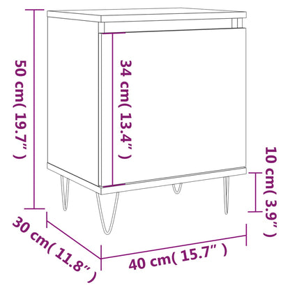 vidaXL Tables de chevet 2 pcs Blanc 40x30x50 cm Bois d'ingénierie