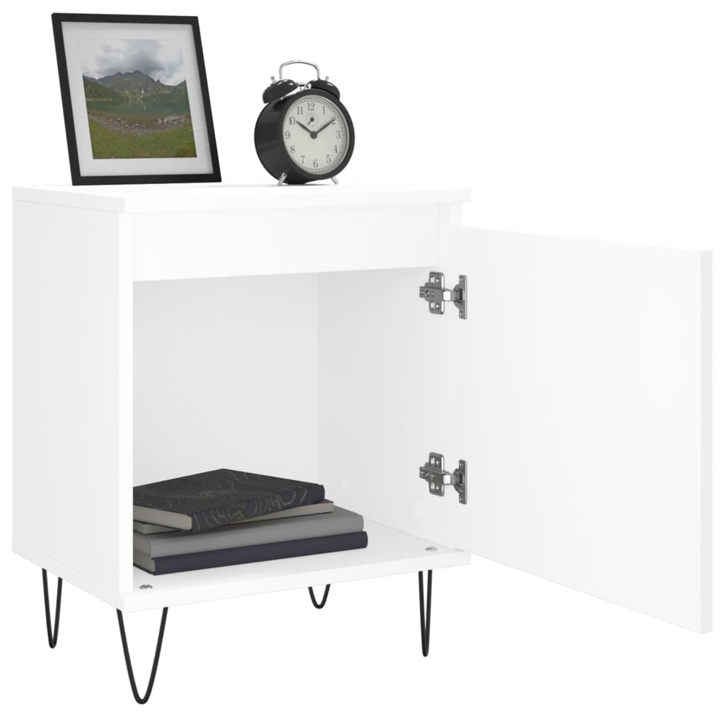 vidaXL Tables de chevet 2 pcs Blanc 40x30x50 cm Bois d'ingénierie