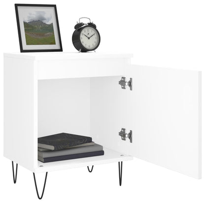 vidaXL Tables de chevet 2 pcs Blanc 40x30x50 cm Bois d'ingénierie
