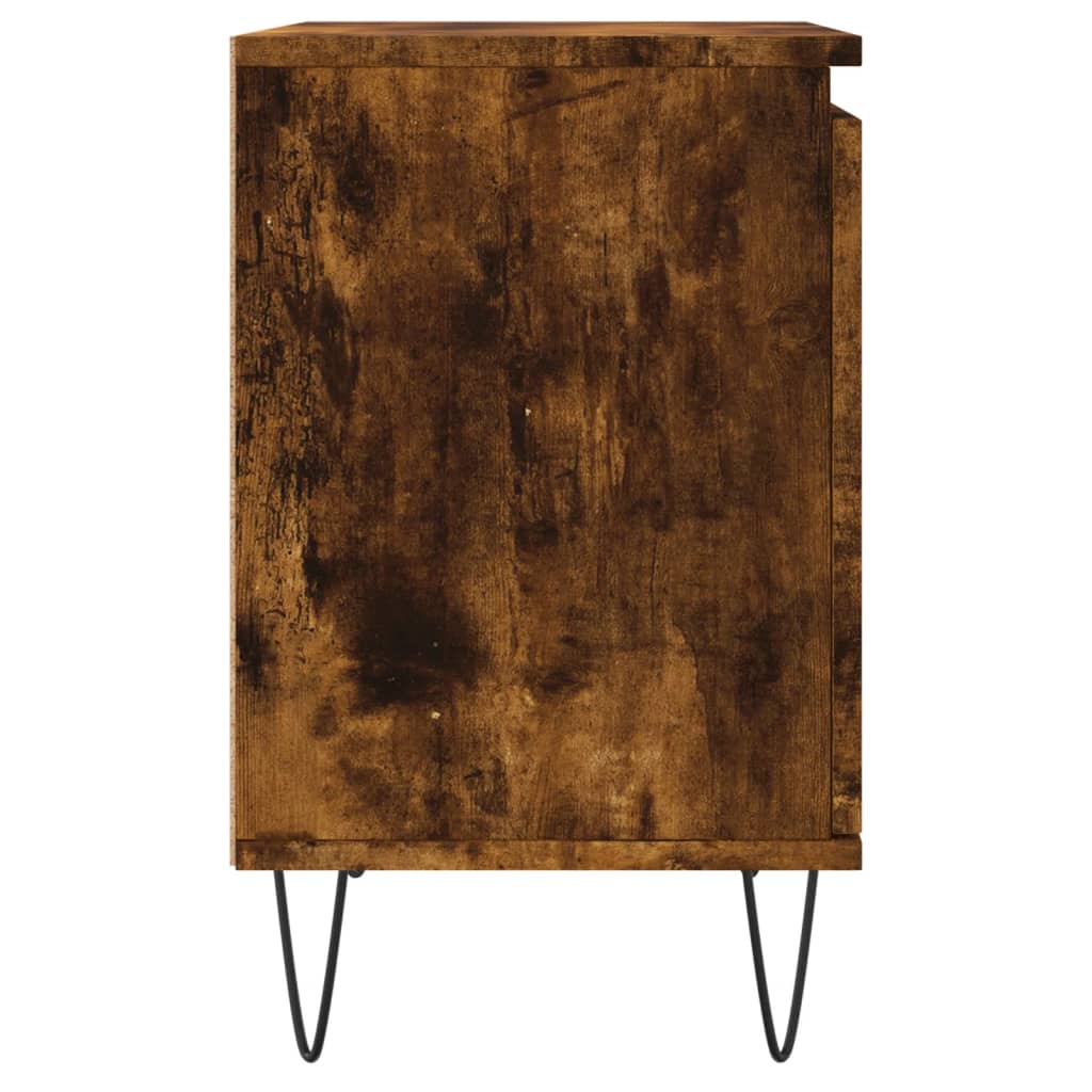 vidaXL Nachttische 2 Stk. Räuchereiche 40x30x50 cm Holzwerkstoff