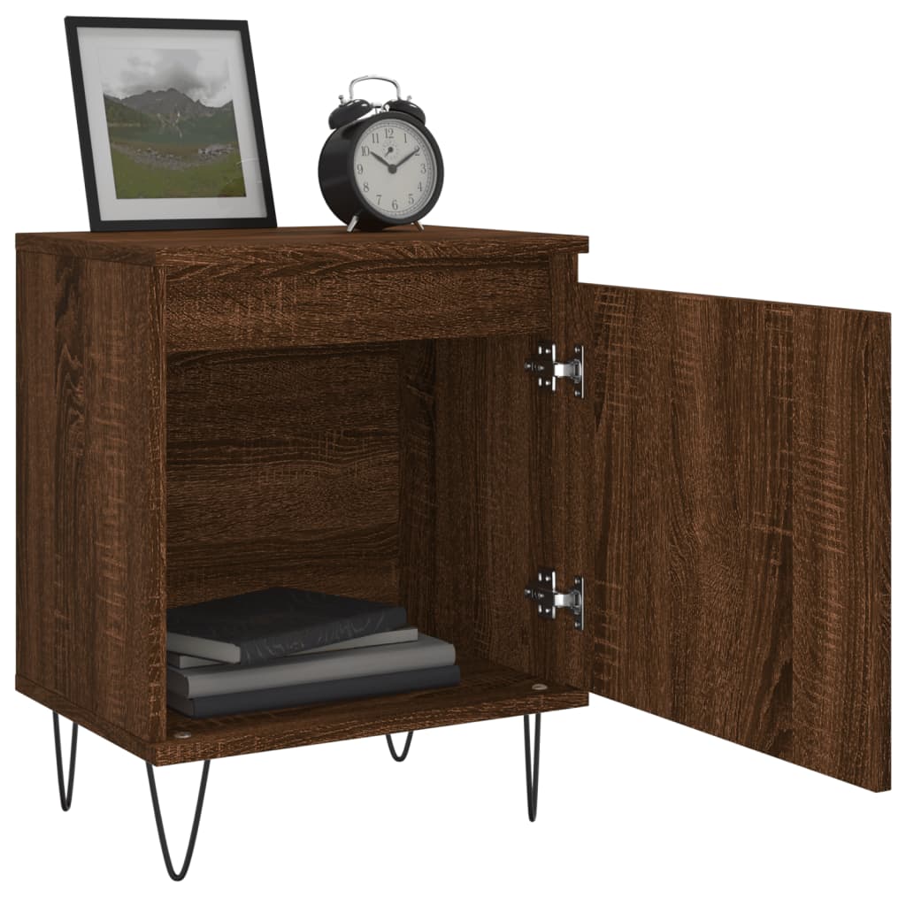 vidaXL Table de chevet Marron aspect chêne 40x30x50 cm Bois d'ingénierie