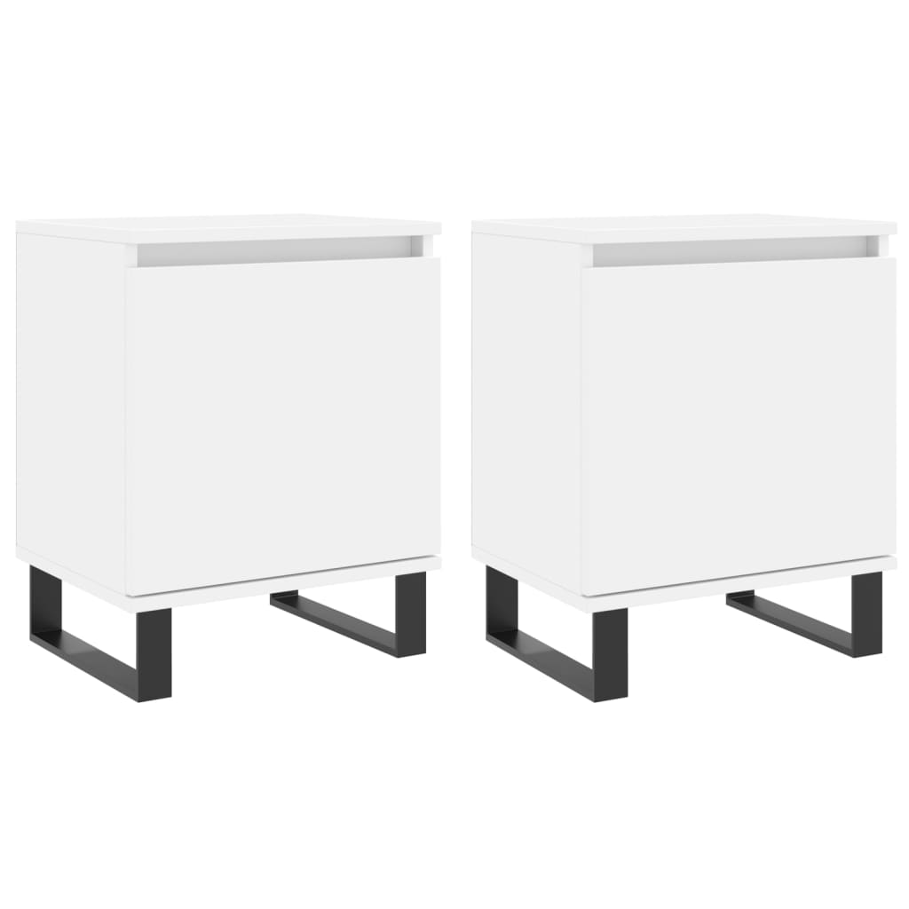 vidaXL Tables de chevet 2 pcs Blanc 40x30x50 cm Bois d'ingénierie