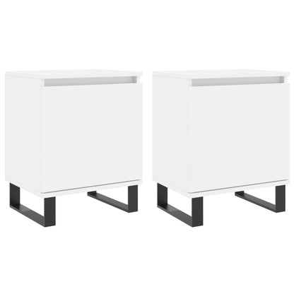 vidaXL Tables de chevet 2 pcs Blanc 40x30x50 cm Bois d'ingénierie