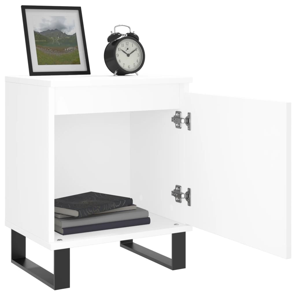 vidaXL Tables de chevet 2 pcs Blanc 40x30x50 cm Bois d'ingénierie