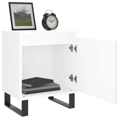 vidaXL Tables de chevet 2 pcs Blanc 40x30x50 cm Bois d'ingénierie