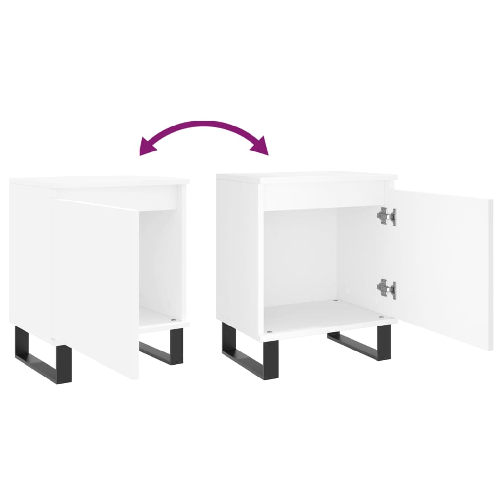 vidaXL Tables de chevet 2 pcs Blanc 40x30x50 cm Bois d'ingénierie