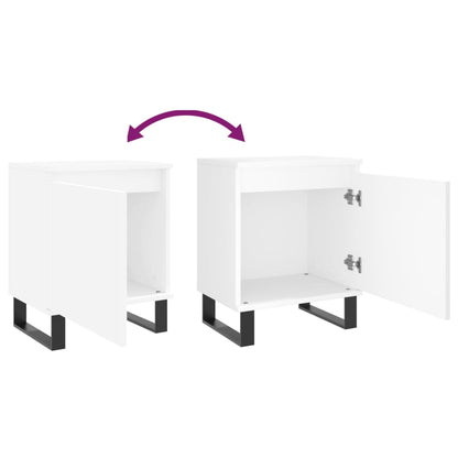 vidaXL Tables de chevet 2 pcs Blanc 40x30x50 cm Bois d'ingénierie